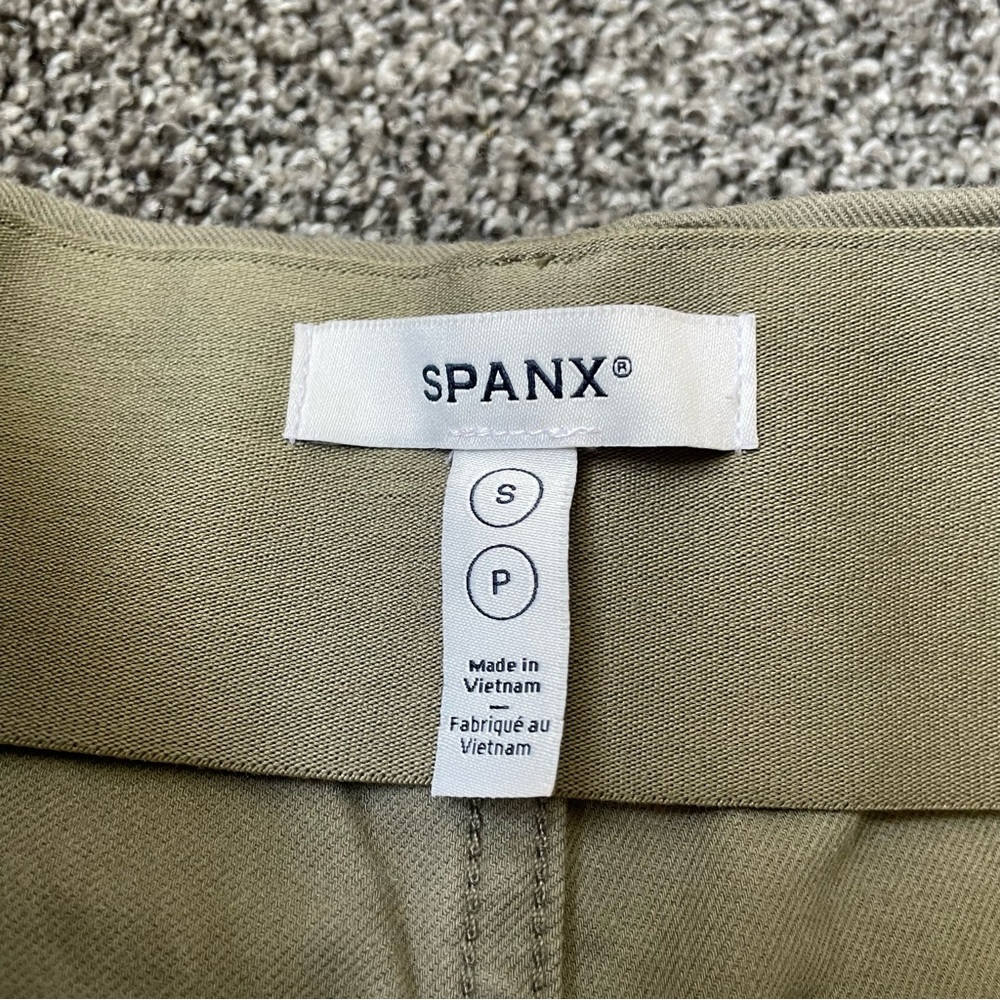 Spanx Twill Cropped Wide Leg Pants in Tucson Olive Women’s Flare Size Small - Picture 8 of 10